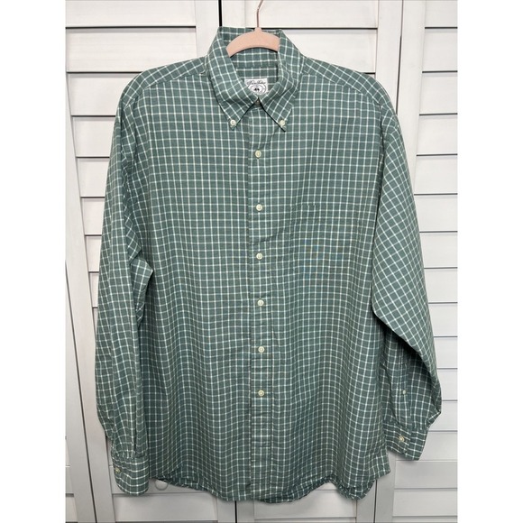 Brooks Brothers Plaid Long Sleeve Cotton Button Down Shirt Men's Size Large - Picture 1 of 7
